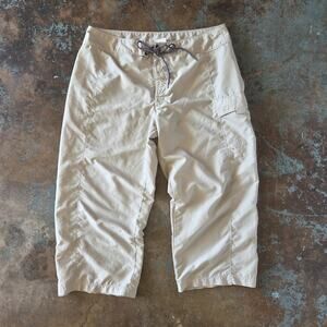Y2K The North Face Capri Pants Size L Lace Up Khaki Vintage 2000s Cargo Gorpcore